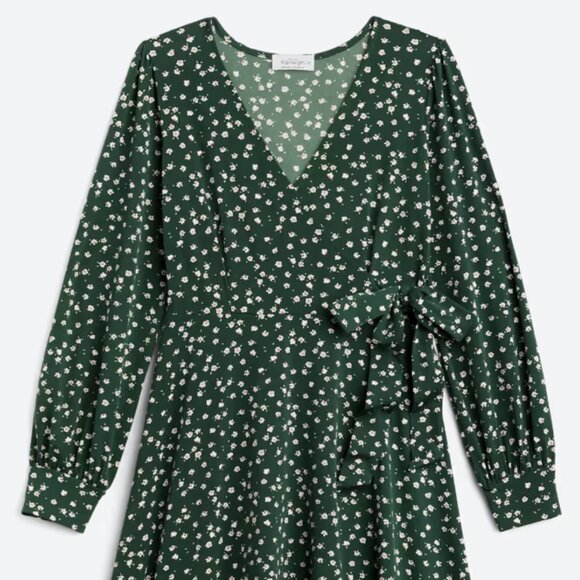 Kaileigh Natasha Faux Wrap Dress - Green and floral - So pretty! - Picture 1 of 2